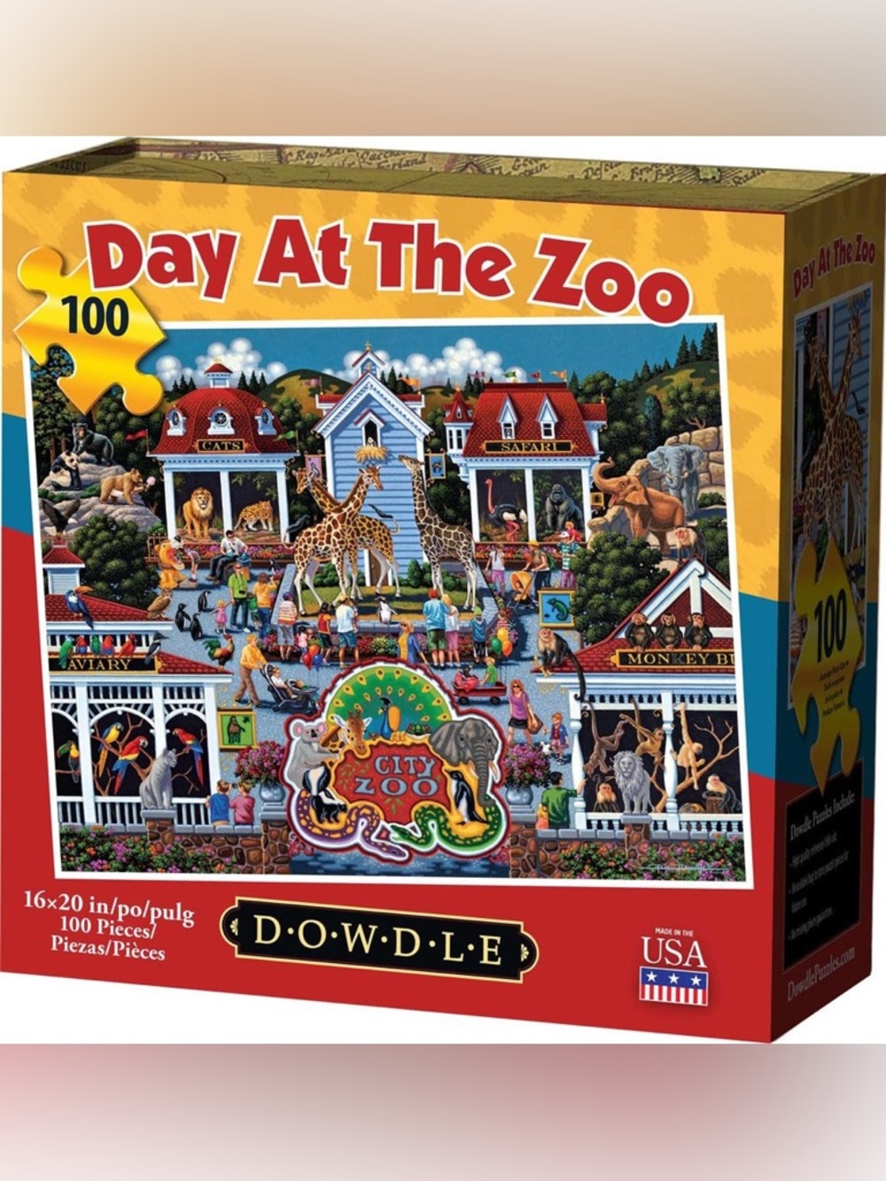 Day at the Zoo 100 Piece Dowdle Jigsaw Puzzle for Kids and Adults
